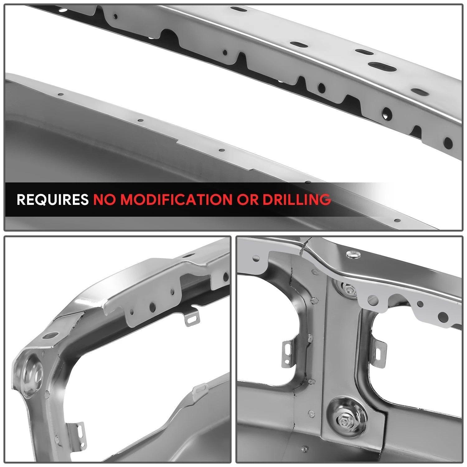 Chrome Front Bumper Face Bar w/ Fog Light Holes for Ford F-250 F-350 (2023–2026)