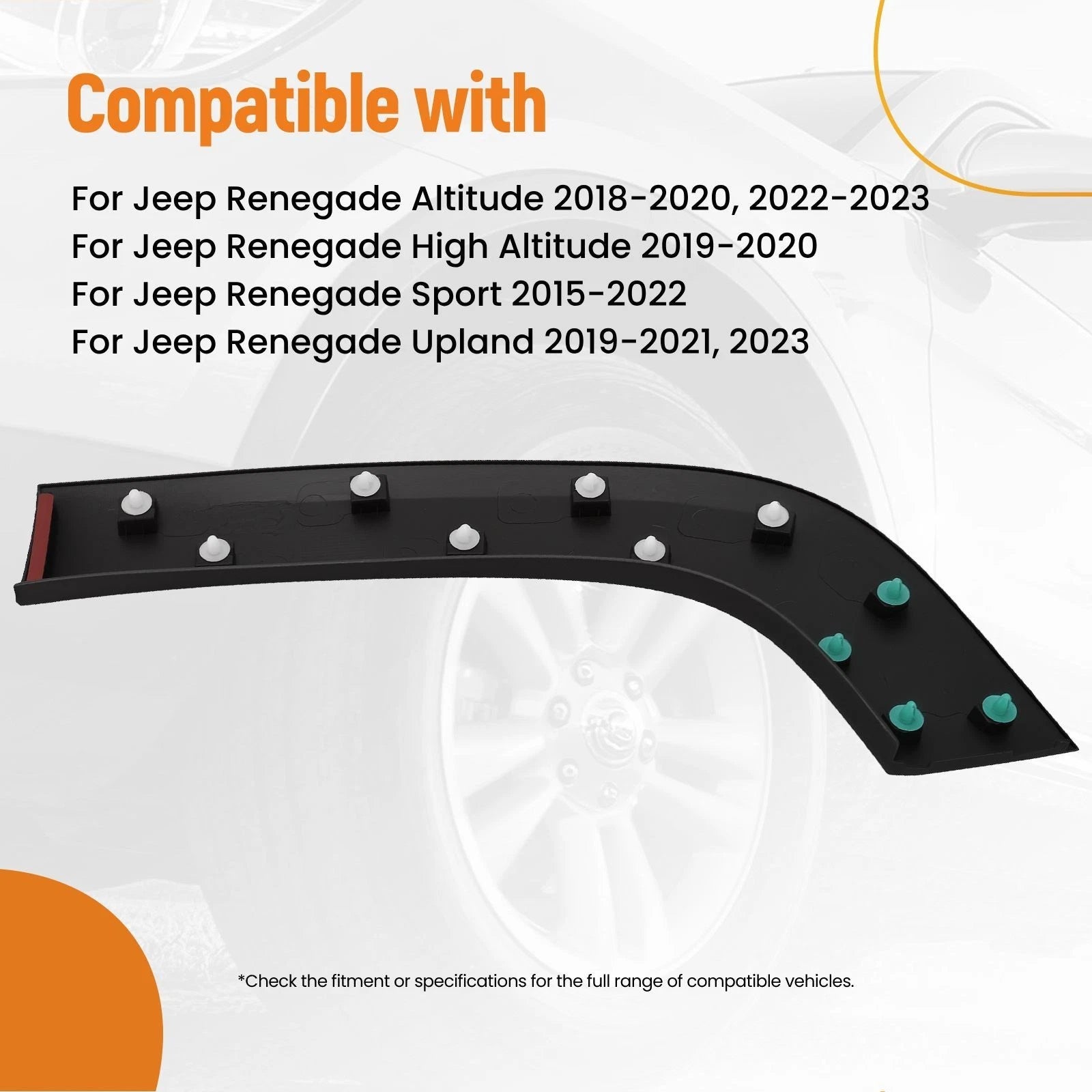 Fender Flare Molding Trim for Jeep Renegade Sport (2015–2022) CH1791104