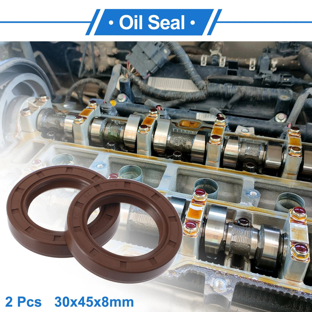 2X Oil Seal Rotary Shaft Seal FKM Rubber 30x45x8mm for Various Models