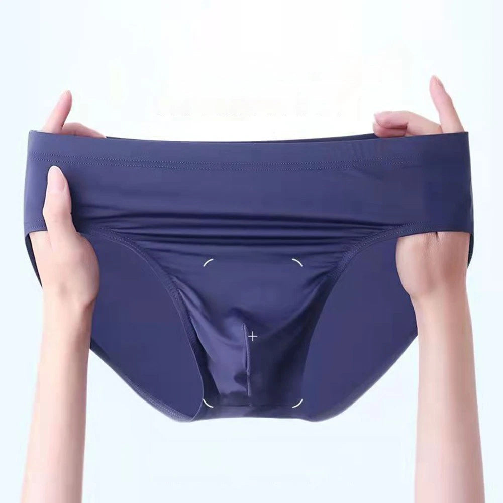 2X Low-Rise Ice Silk Panties for Men - Sexy Bikini Underwear Briefs