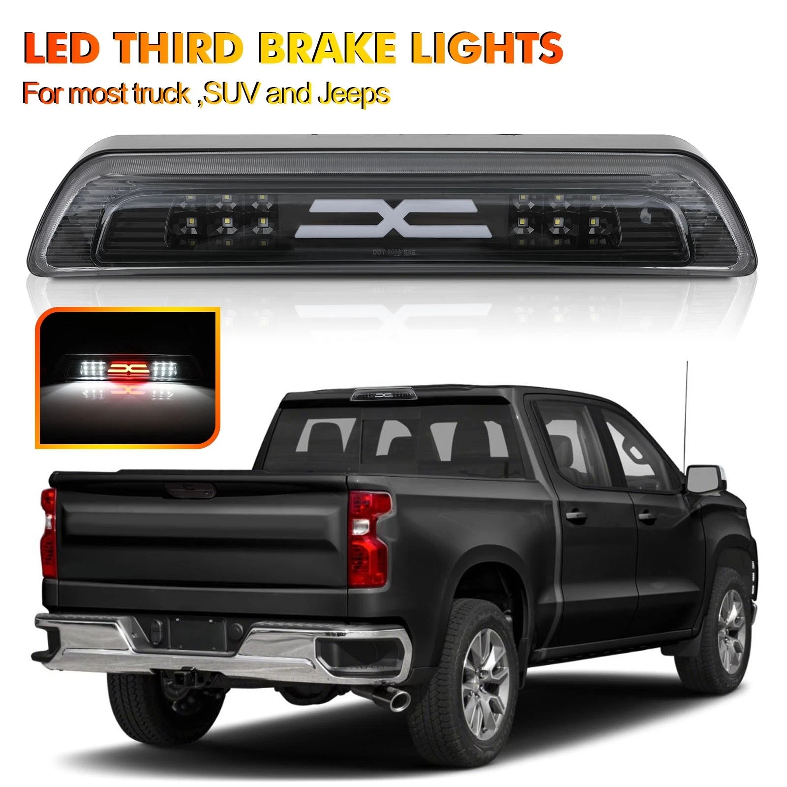 3rd Brake Light for Toyota Tundra (2007–2018) Black Housing Clear Lens 81570-0C050