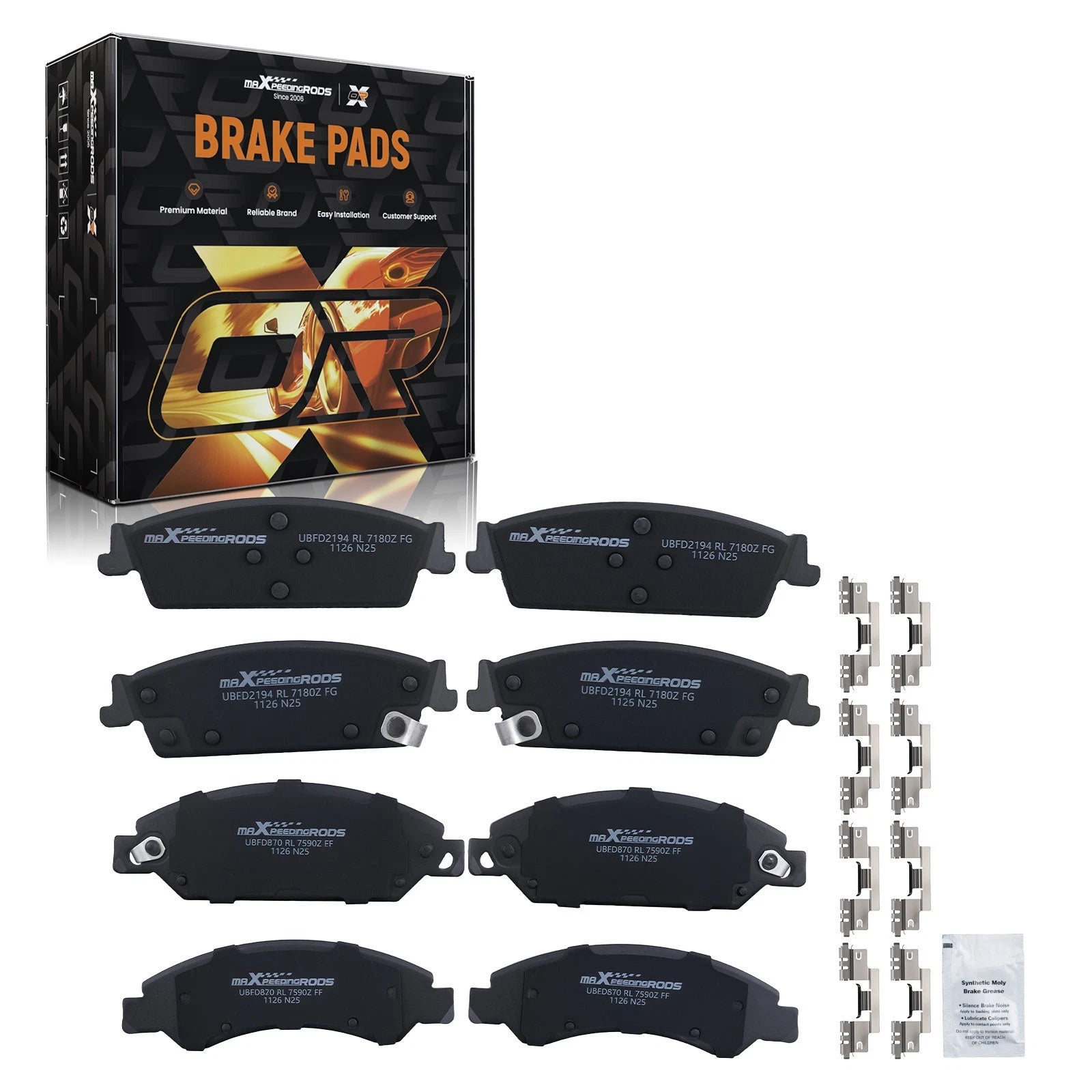 Ceramic Brake Pads Kit for GMC Sierra 1500 (2014–2018) / Yukon (2015–2020)