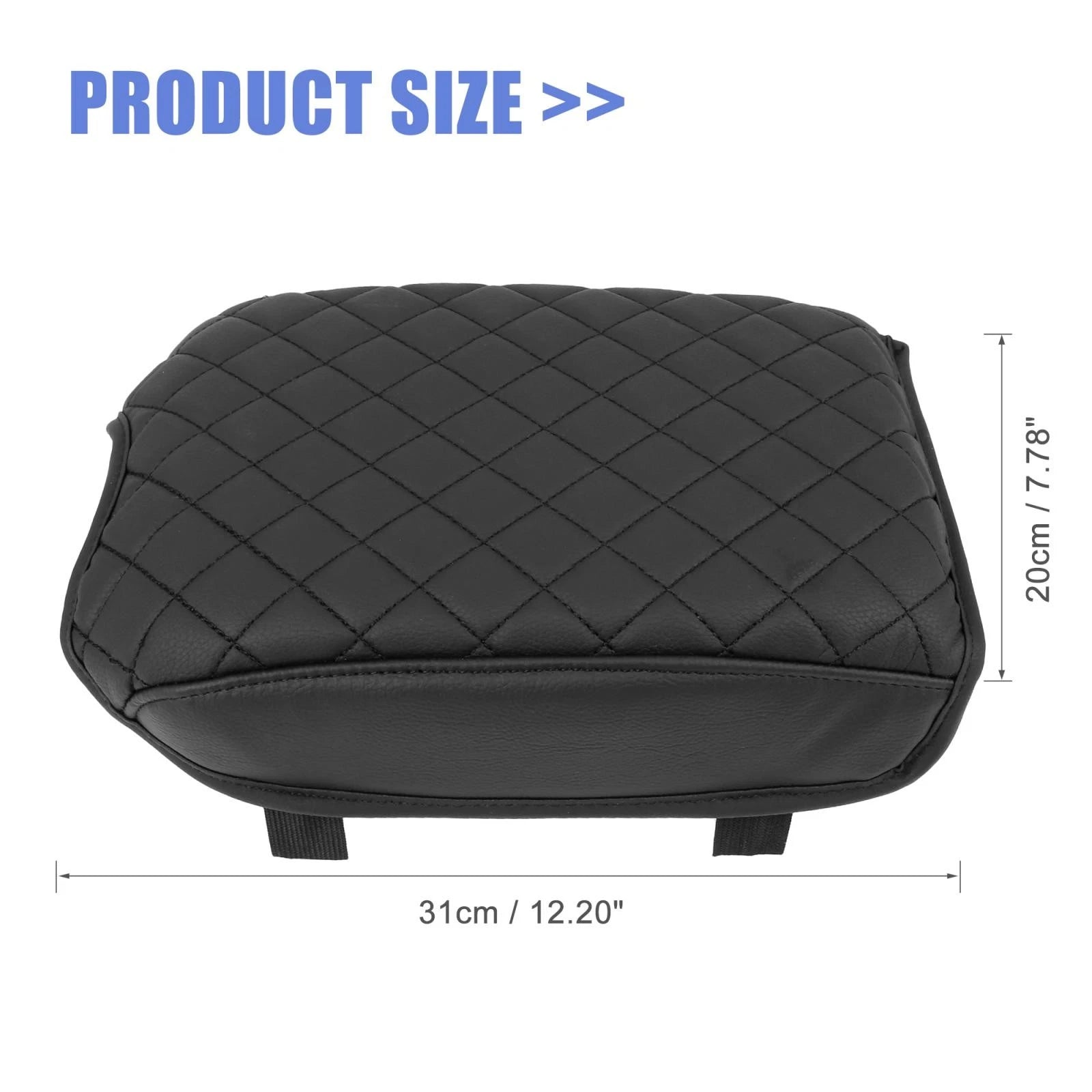 Console Lid Armrest Pad Cover for Toyota Tacoma (2016–2020) Black Microfiber Leather