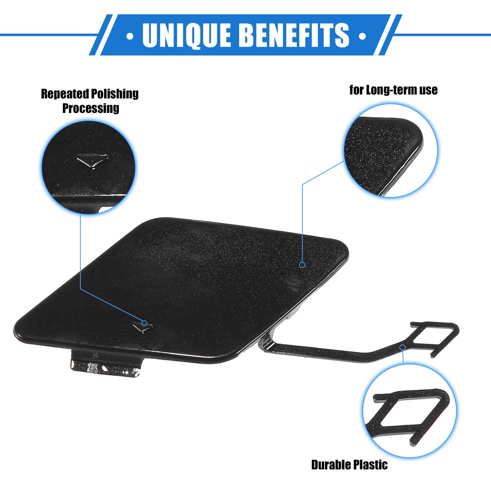 Tow Hook Eye Hole Cover Cap for BMW 3 F30 (2012–2015) Black