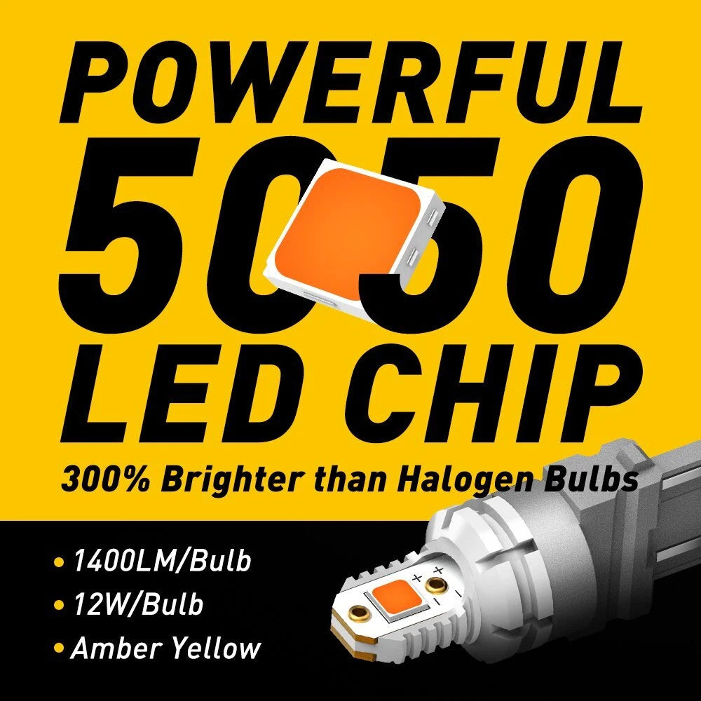 2X 3157 LED Bulb Amber Turn Signal Light for Impala (2000–2013)