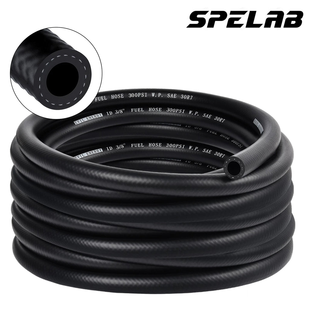 SPELAB Fuel Line Hose for 3/8" (10mm) ID (25FT) NBR Push-On (Gas)