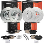 Set of 4 Drilled Brake Rotors & Ceramic Pads for BMW F10 550i (2011–2017)