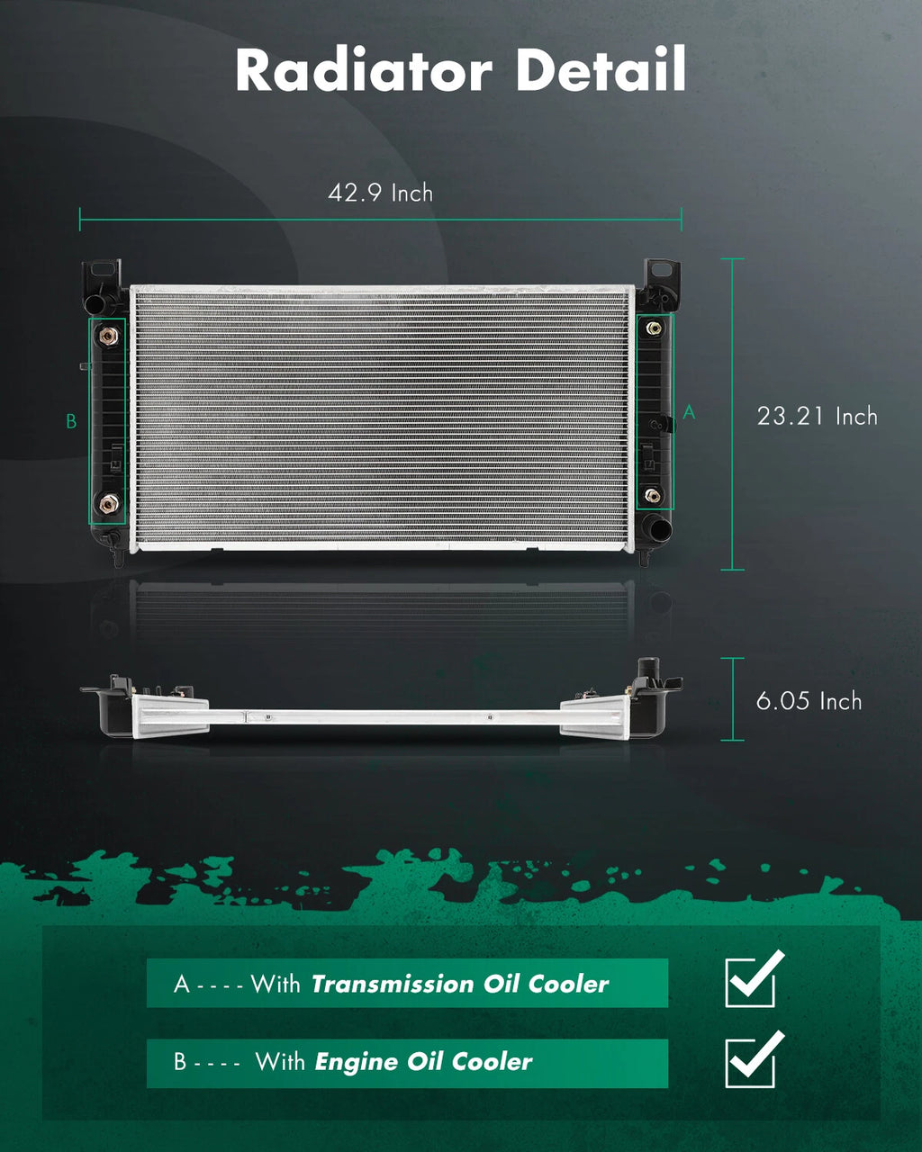 Aluminum Radiator for GMC Sierra 2500 (1999–2004)