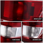 Taillights for Ford F-150 XL (2021–2024) Chrome Housing Red Lens Halogen