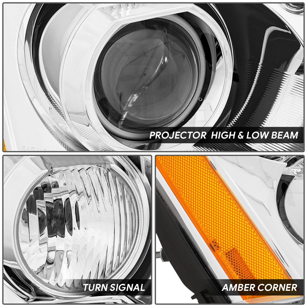 Passenger Right Chrome Projector Headlight for Cadillac DTS (2006–2011)