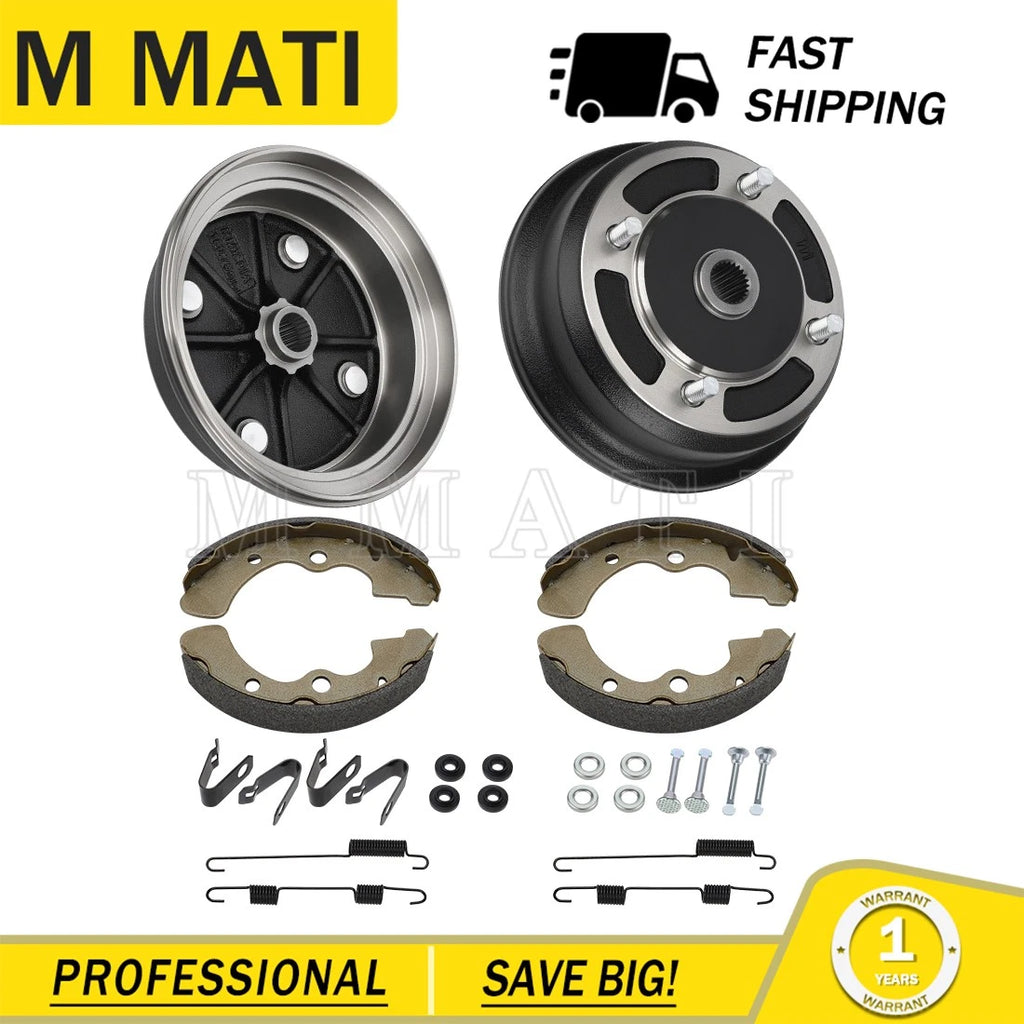 2 Front Brake Drum Hub w/ Shoes for Kawasaki Mule 4000 4010 KAF620 950 (2009–2023)