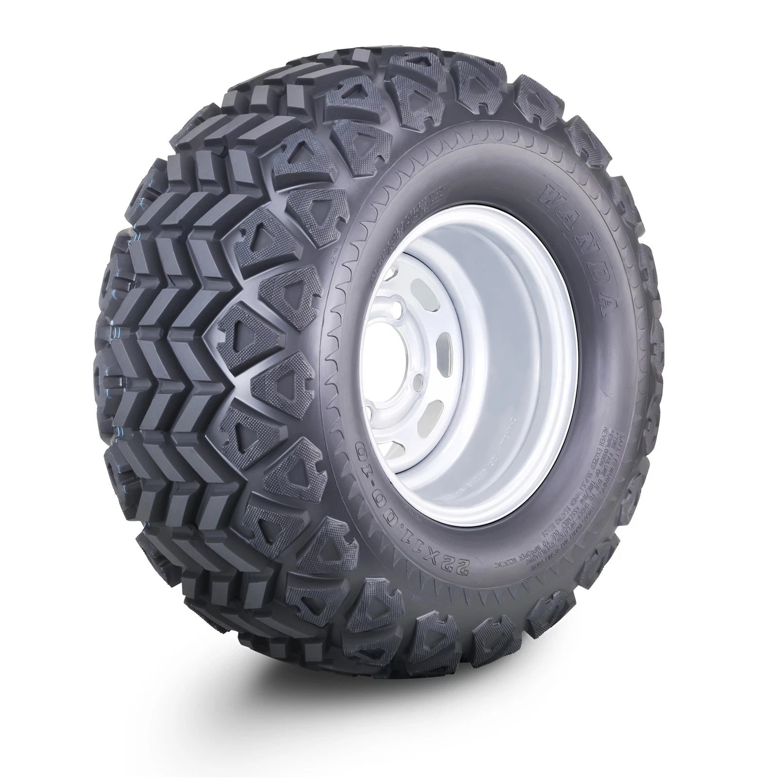 WANDA Golf Cart Tire Assembly 22X11-10 w/4x4" PCD ET-15.5 (14032)
