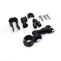 Black Short Angled Highway Peg Mounting for 1-1/4" Engine Guard