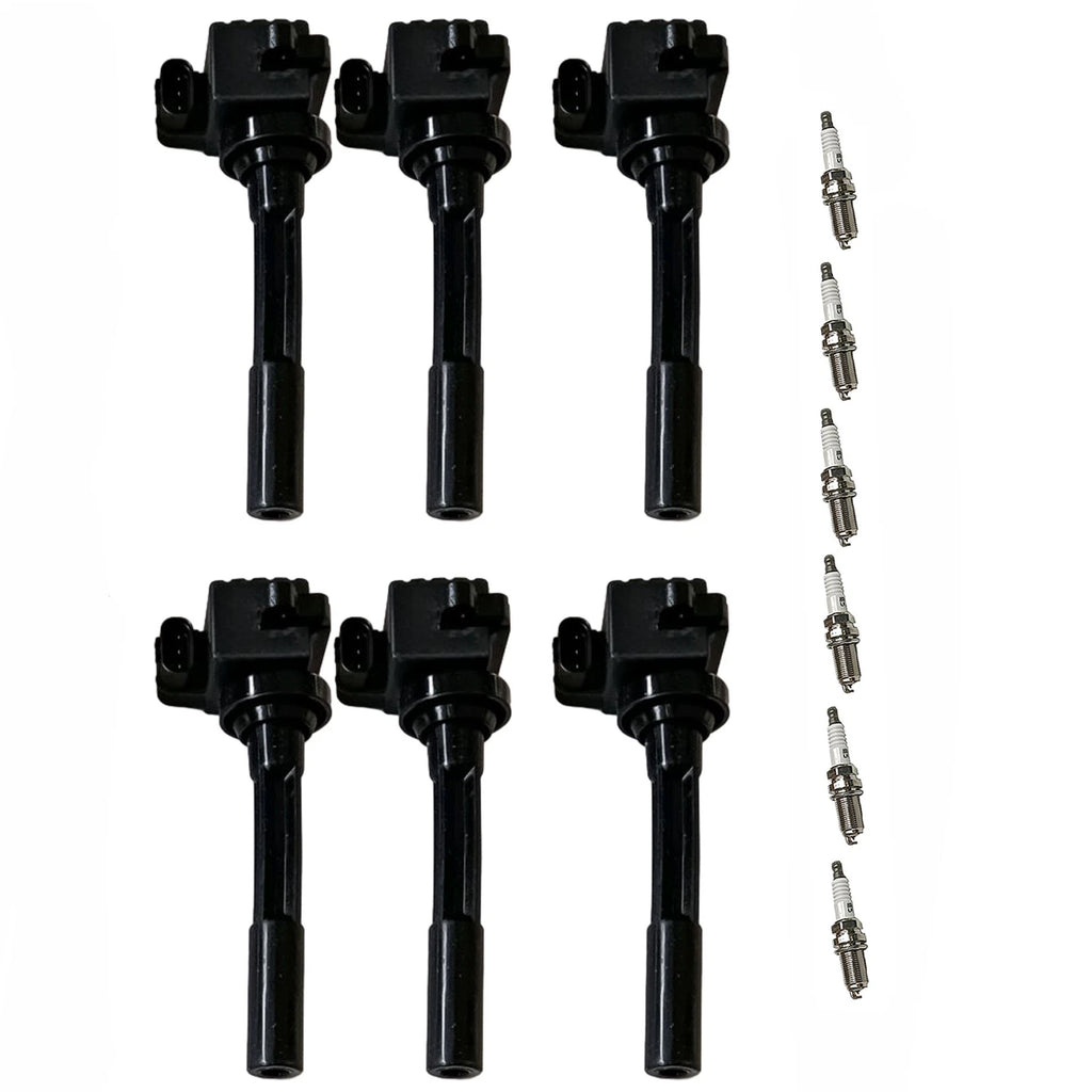 Set of 6 Ignition Coils & Iridium Spark Plugs for Honda Acura Isuzu V6 (2000–2010)