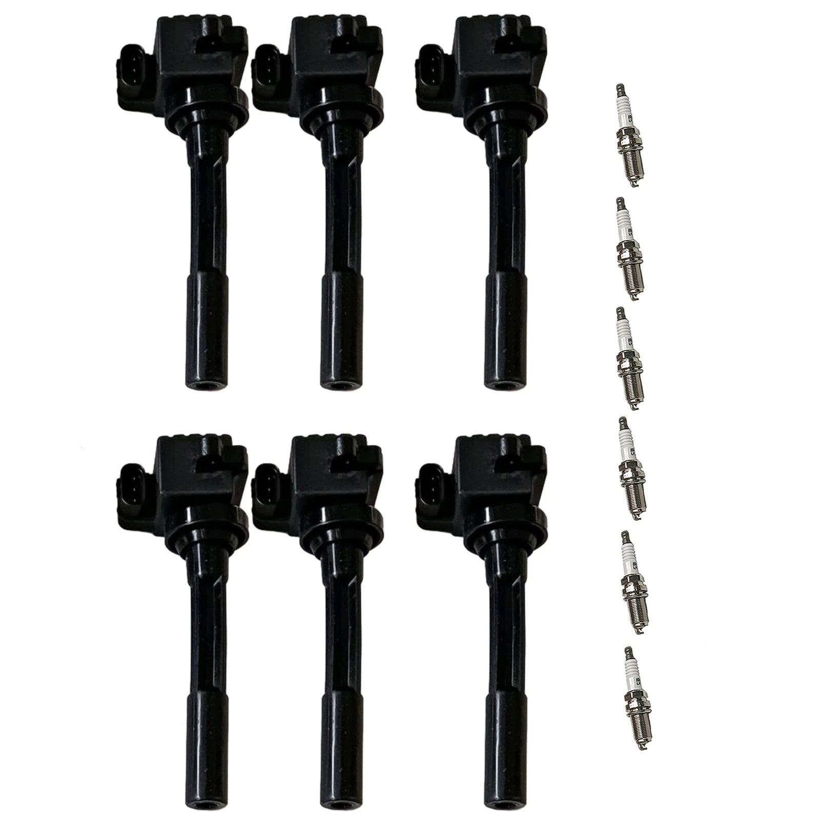 Set of 6 Ignition Coils & Iridium Spark Plugs for Honda Acura Isuzu V6 (2000–2010)