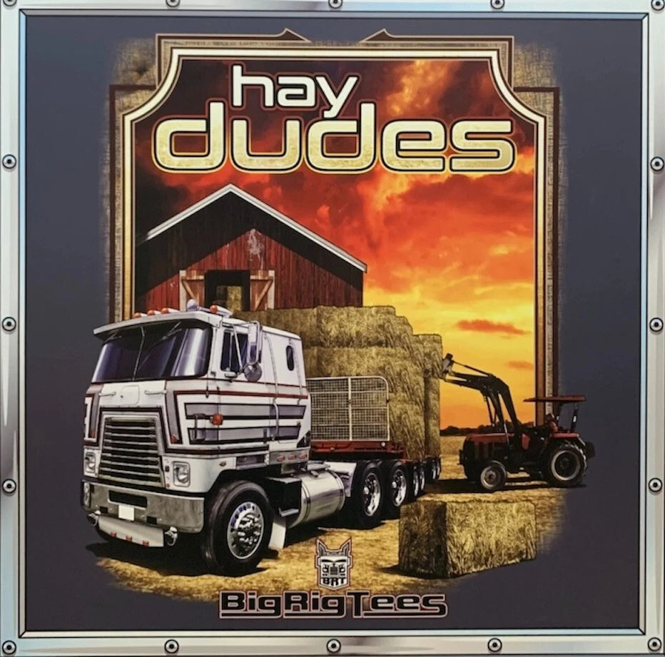 Set of 2 Big Rig Trucks Tees for Hay Dudes (Graphic Hoodie & T-Shirt)