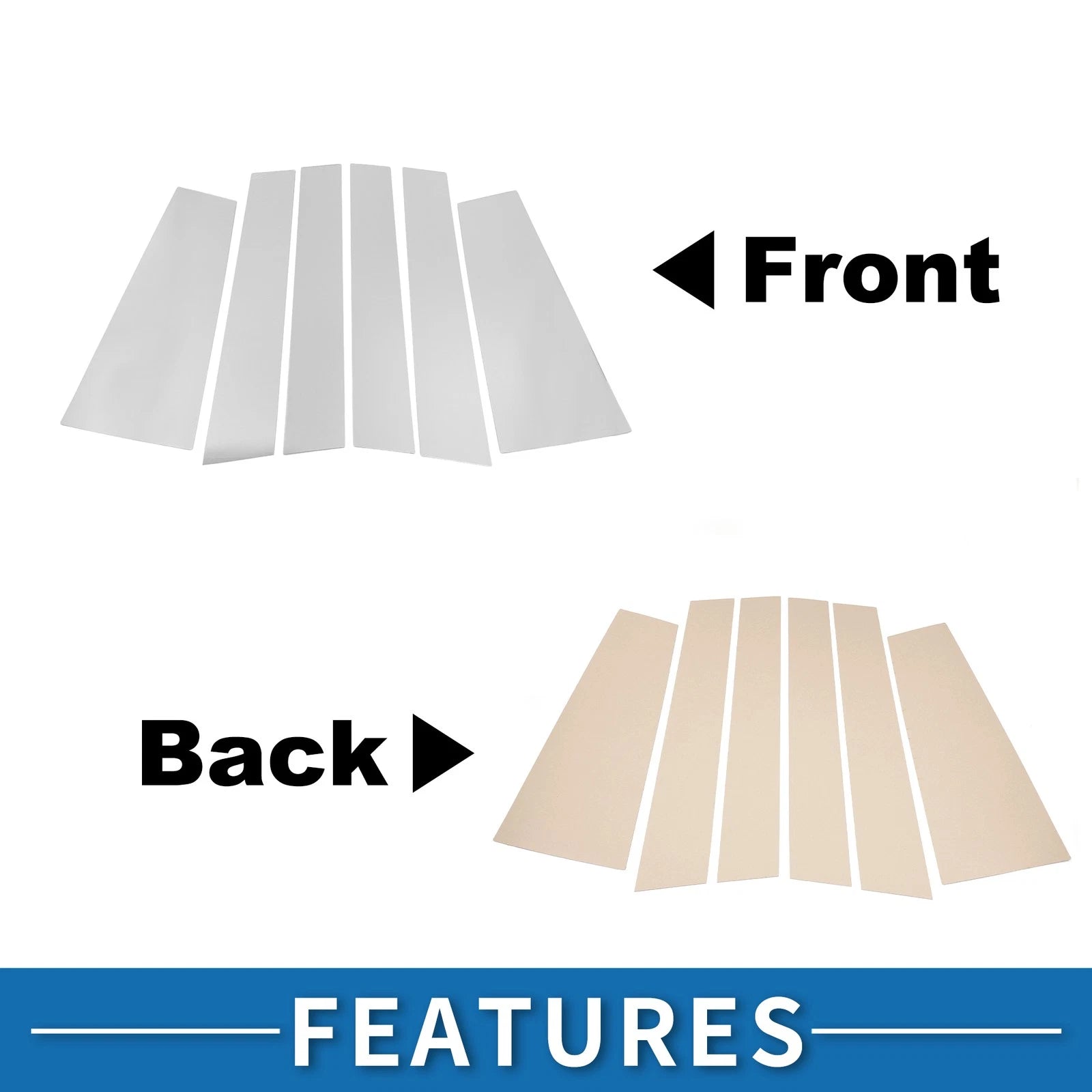 Set of 6 Door Pillar Window Trim for Toyota Highlander (2015–2021) Chrome