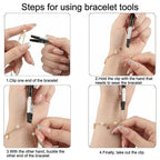 3X Bracelet Helper Tool Set for Jewelry Making (15.6CM) - Metal Clips Silver Gold Rose Gold