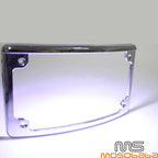 4x7 Curved License Plate Frame w/ LED Light for Harley Custom Bobber