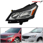 Halogen Headlight for Chevrolet Traverse (2013–2017) Driver Side Black Chrome