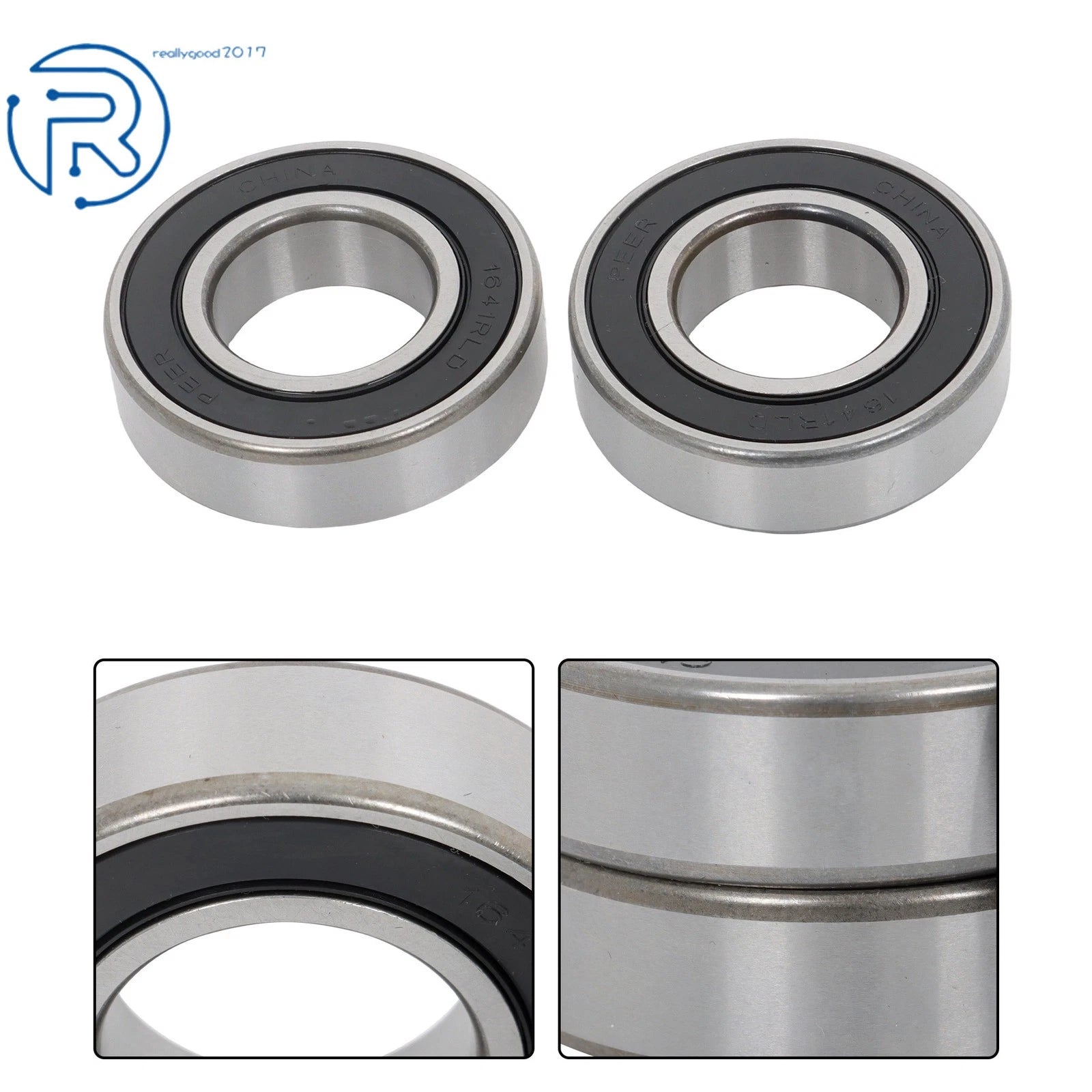 Set of 10 Ball Bearings with Double Rubber Seals 1x2x9/16"