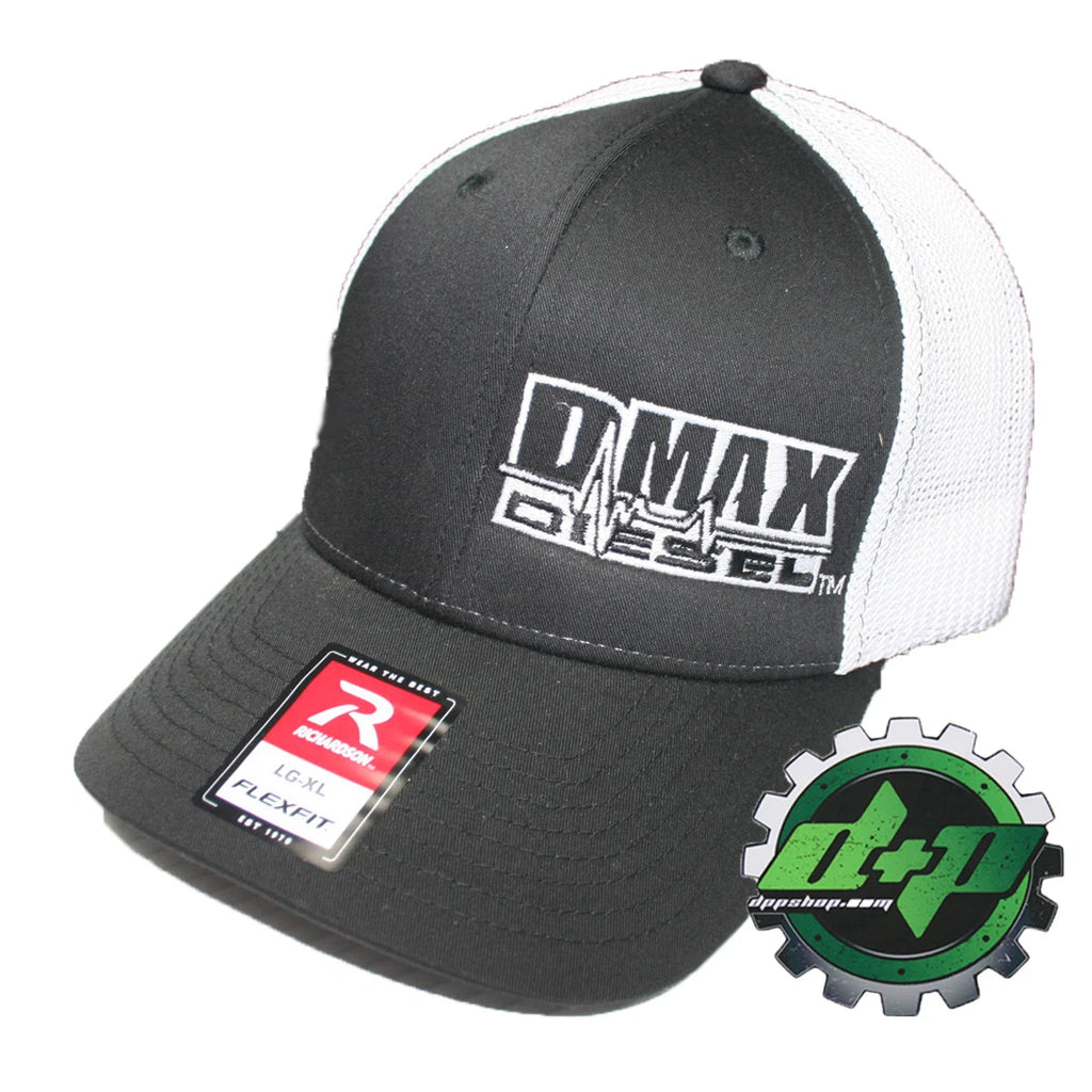 Duramax Diesel Hat for DMAX Truck (L/XL) - Black Flexfit White Mesh Back