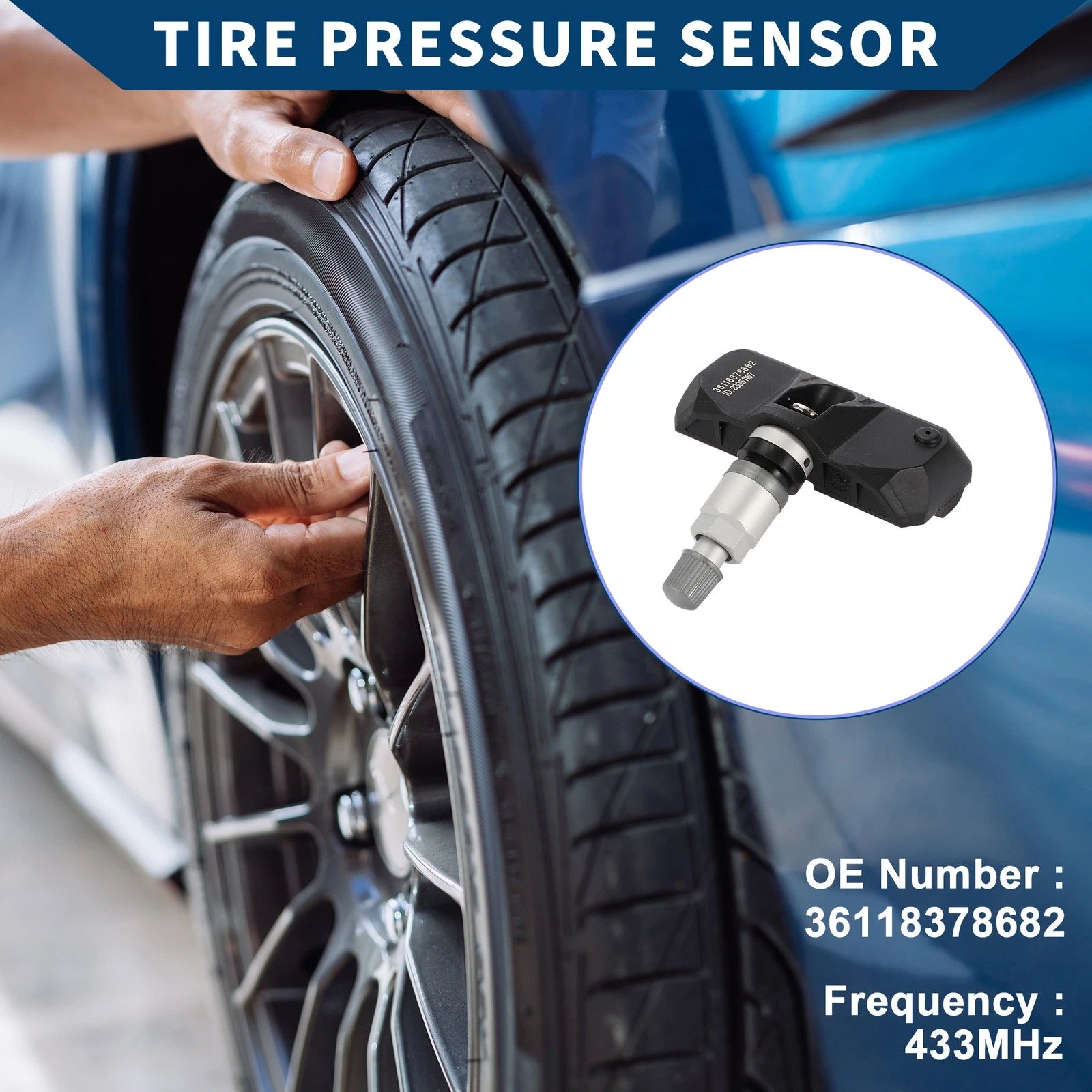 Tire Pressure Sensor 36118378682 for BMW 325Ci 330Ci (2002–2006) 433MHz