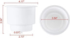 10Pcs White Recessed Plastic Cup Drink Holder with Drain for Boat