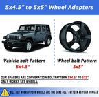 1.25" Hub Centric Wheel Adapters for Jeep (5x4.5 to 5x5)