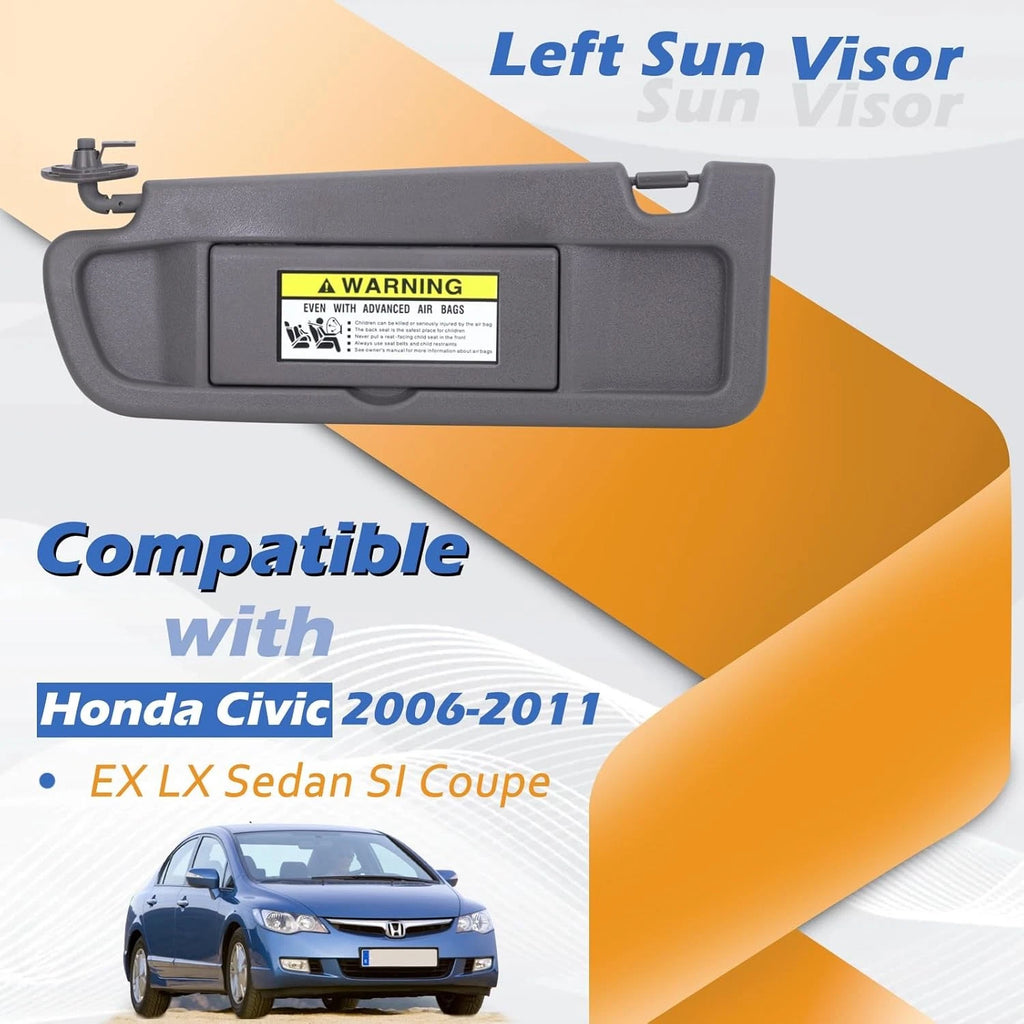 LH Driver Side Sun Visor 83280-SNA-A01ZA for Honda Civic Sedan (2006–2011)