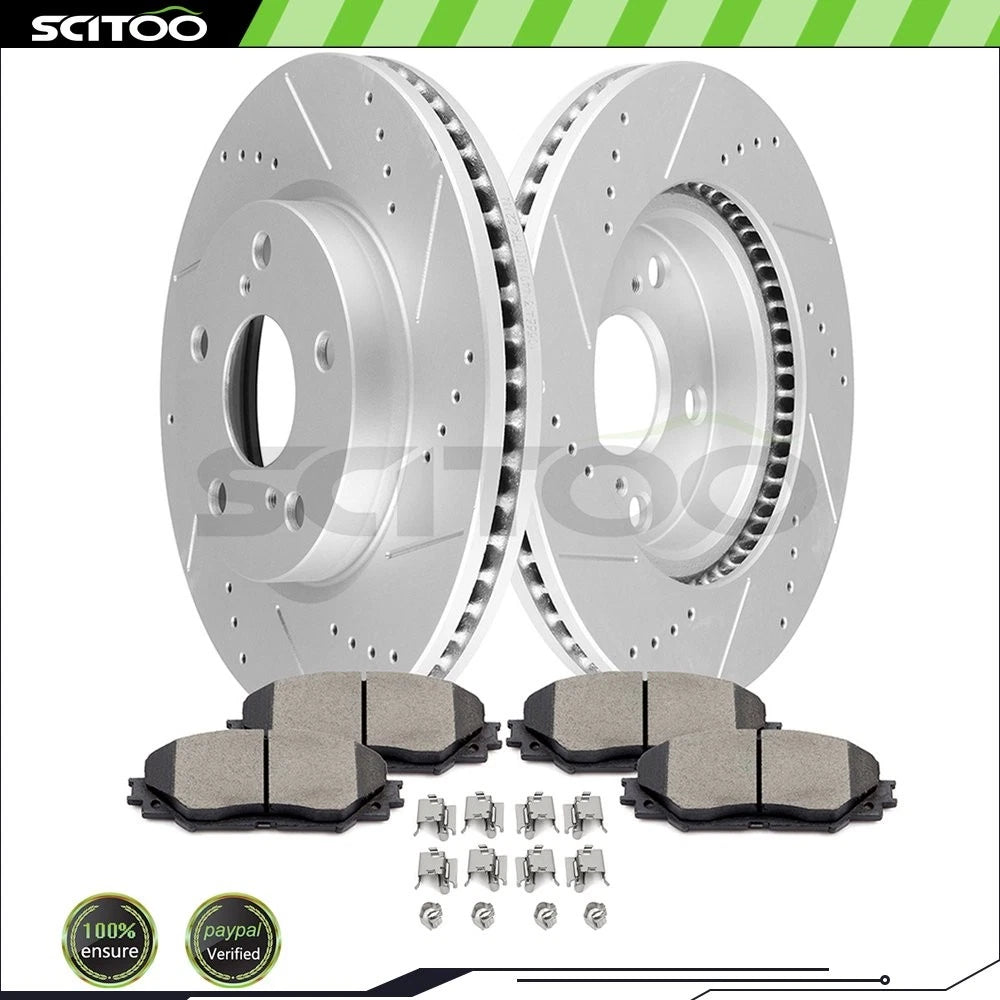 Front Brake Rotors & Ceramic Pads for Toyota RAV4 Prius V Scion xB (2006–2018)