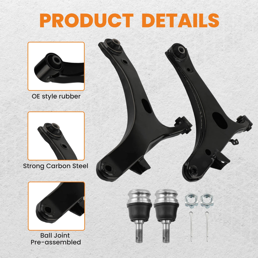 Set of 2 Front Lower Control Arms for Subaru Impreza (2008–2011) & Outback Legacy (2003–2008)