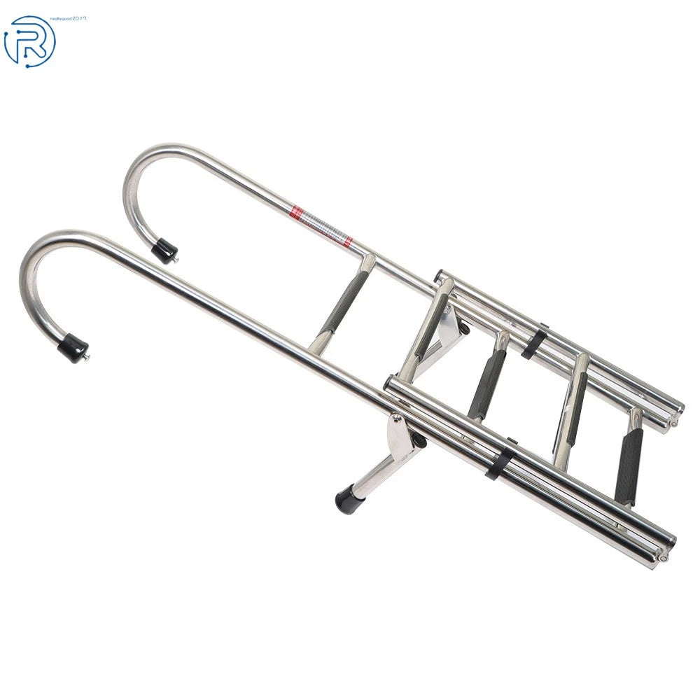 2-Step Stainless Steel Folding Ladder for Universal Use (400 lb Limit)