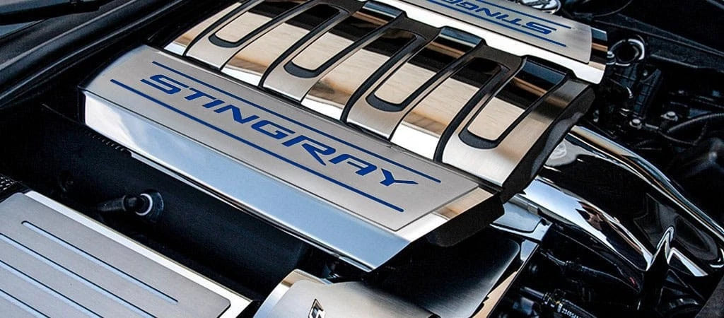 Fuel Rail Covers Dark Blue Vinyl STINGRAY Inlay for 2014-2019 Corvette