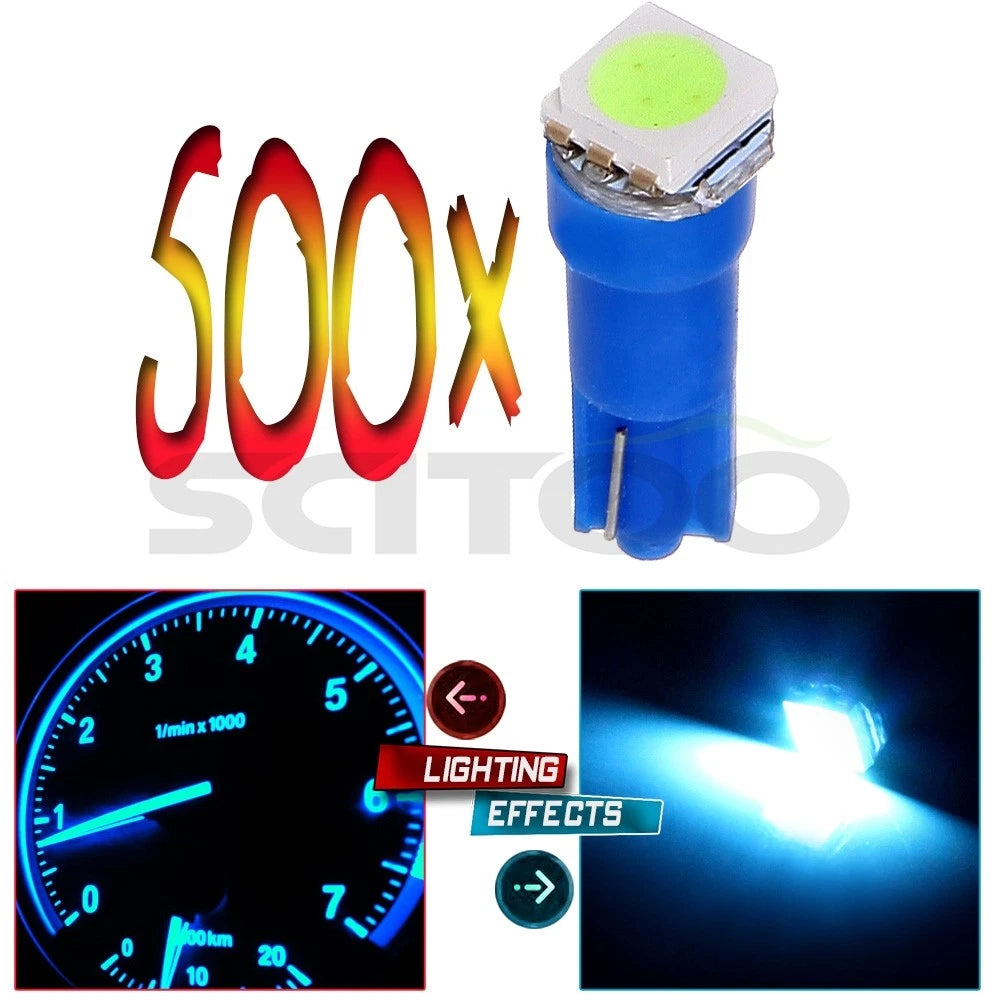 500PCS T5 5050SMD LED Dashboard Gauge Bulb for