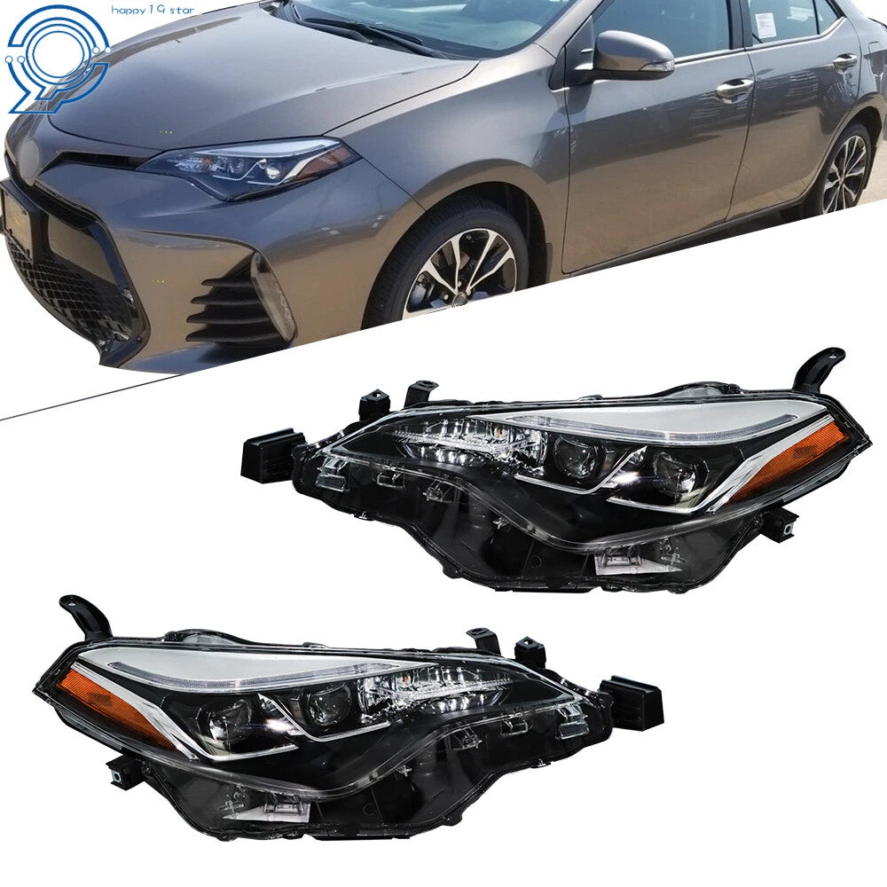 Headlights for Toyota Corolla SE XLE XSE Sedan (2017-2019) Pair
