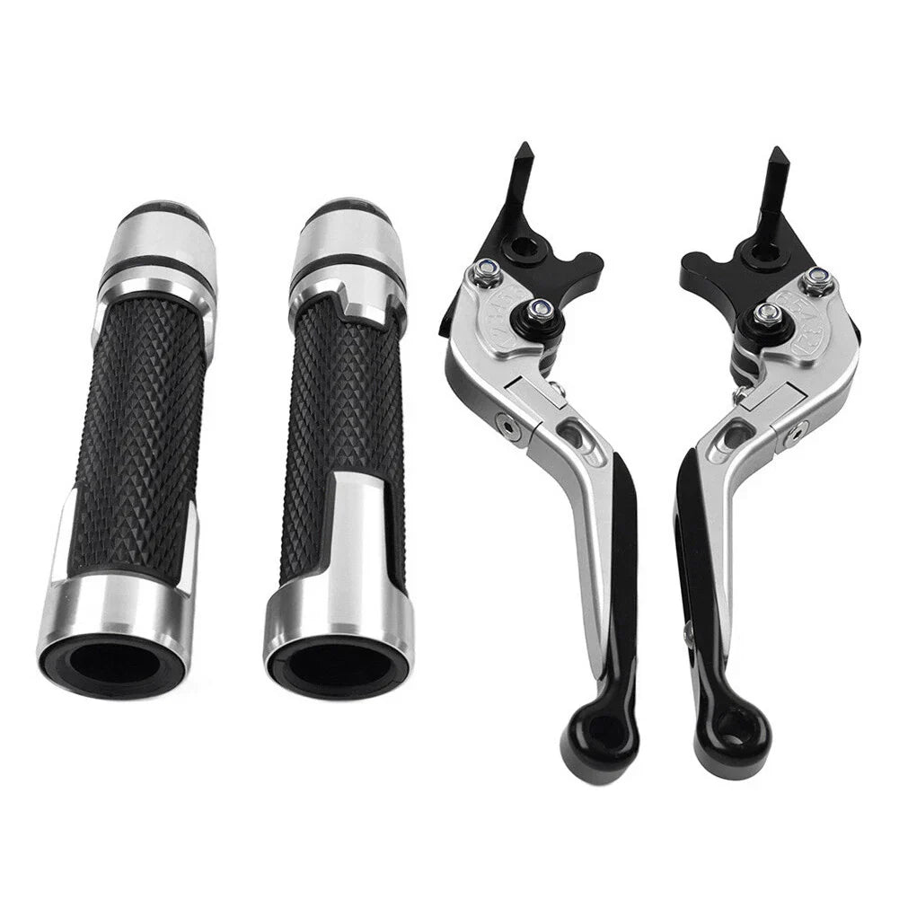 Silver Extendable Brake Clutch Levers & Handlebar Grips for Benelli BN302S