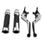 Silver Extendable Brake Clutch Levers & Handlebar Grips for Benelli BN302S