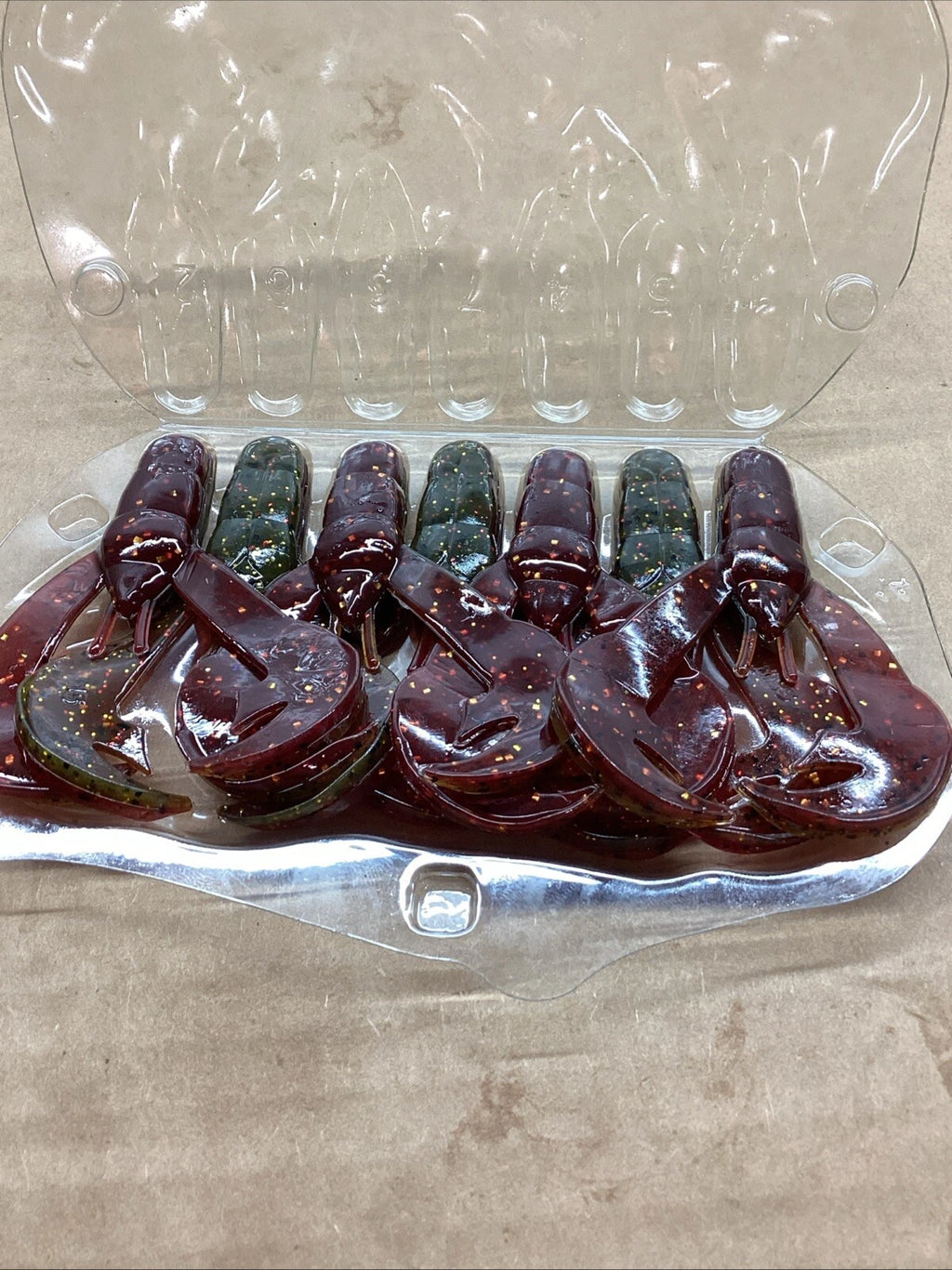 Strike King Rage Tail 4” Falcon Lake Craw 7 Pack for Fishing