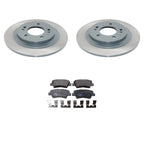 Set of 2 DuraGo Rear Rotors & TRW Pro Low-Met Disc Brake Pads for Sonata Cadenza Soul EV (2011–2023)