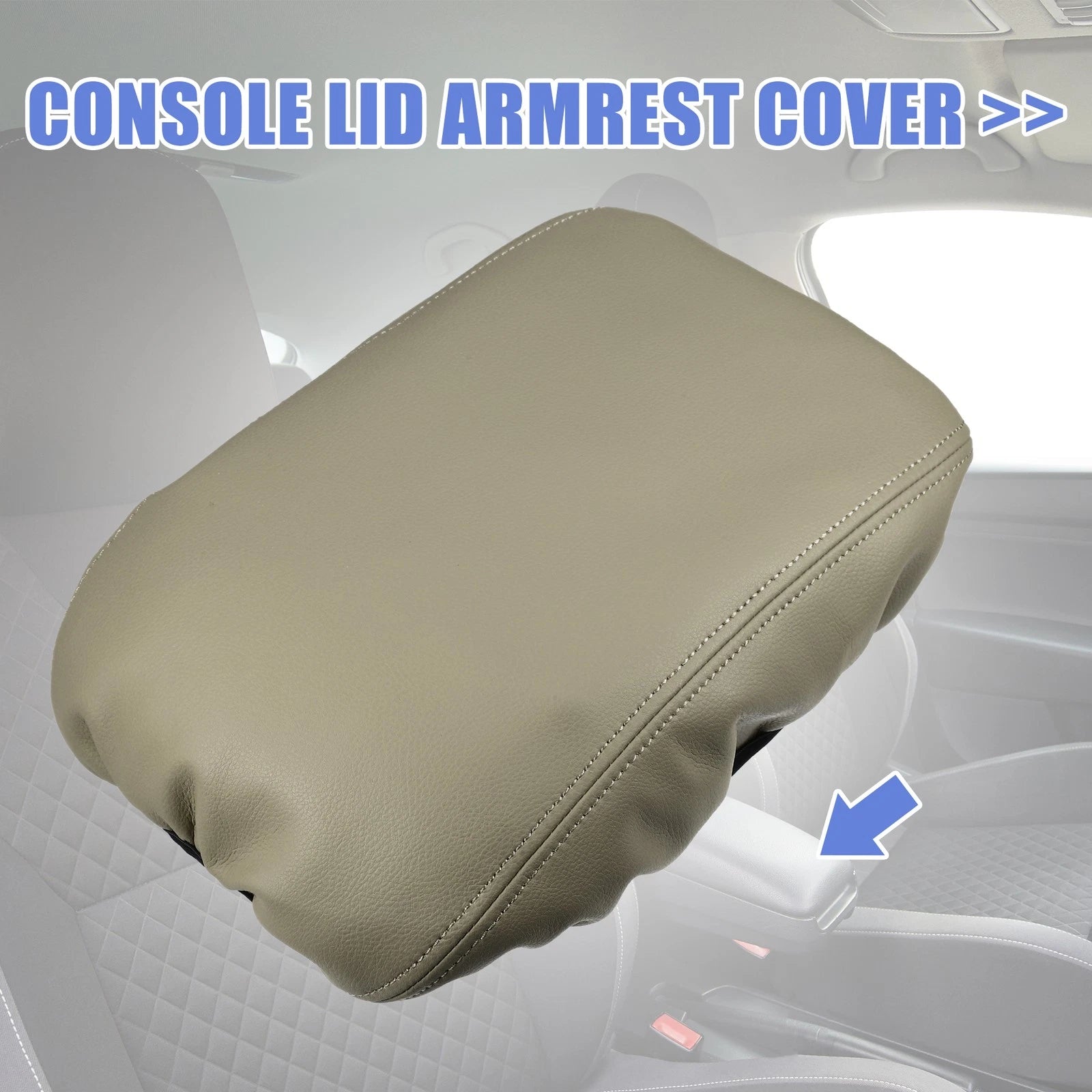 Armrest Cover for Honda Accord (2018–2022) Beige with Beige Stitches