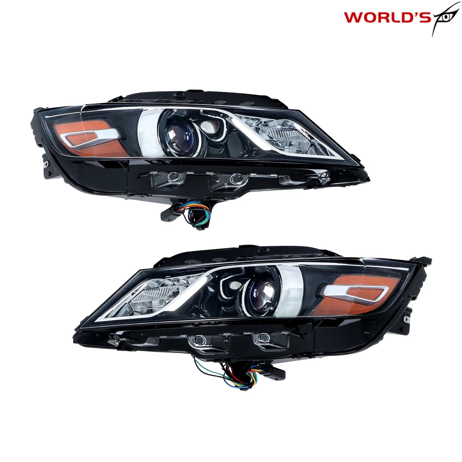Set of 2 Headlights for Chevrolet Impala (2015–2020) Halogen Black Housing