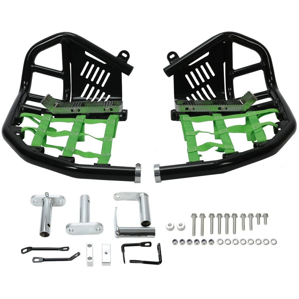 Nerf Bars Pro Peg Heel Guard for Kawasaki KFX450R (2008–2015) Black Green
