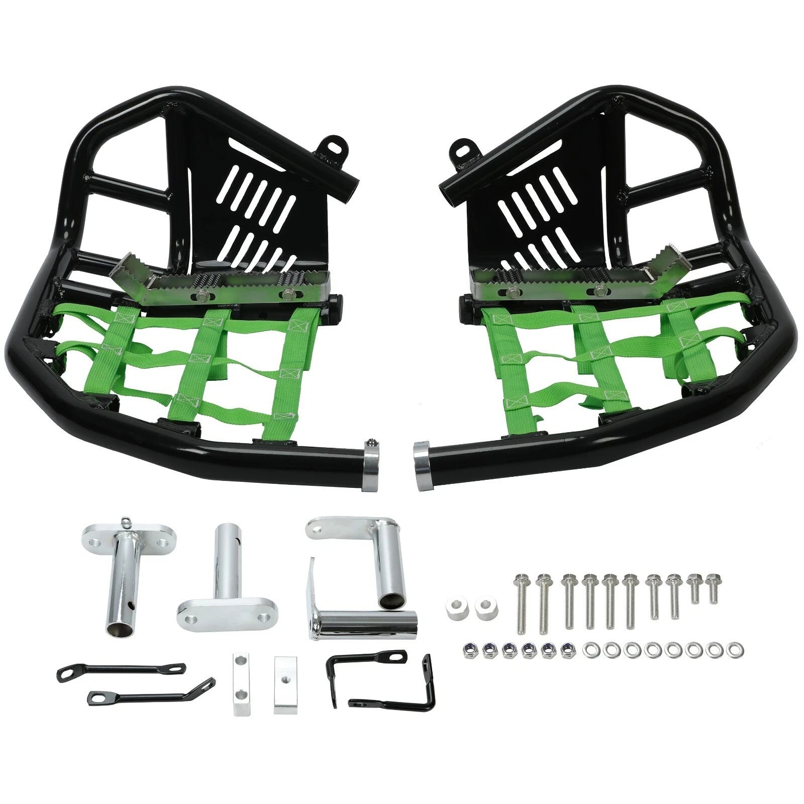 Nerf Bars Pro Peg Heel Guard for Kawasaki KFX450R (2008–2015) Black Green