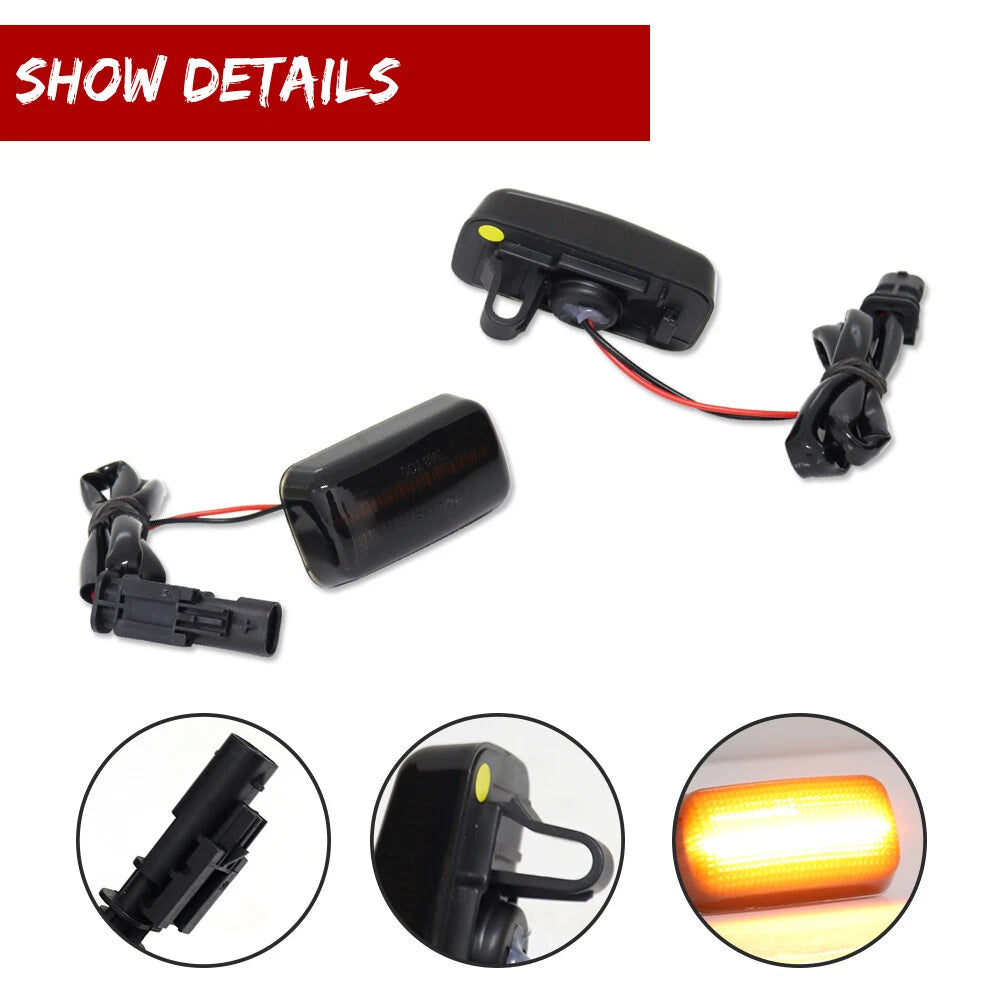 Amber LED Rear Wheel Fender Side Marker Lights for Silverado Sierra (2015–2022)