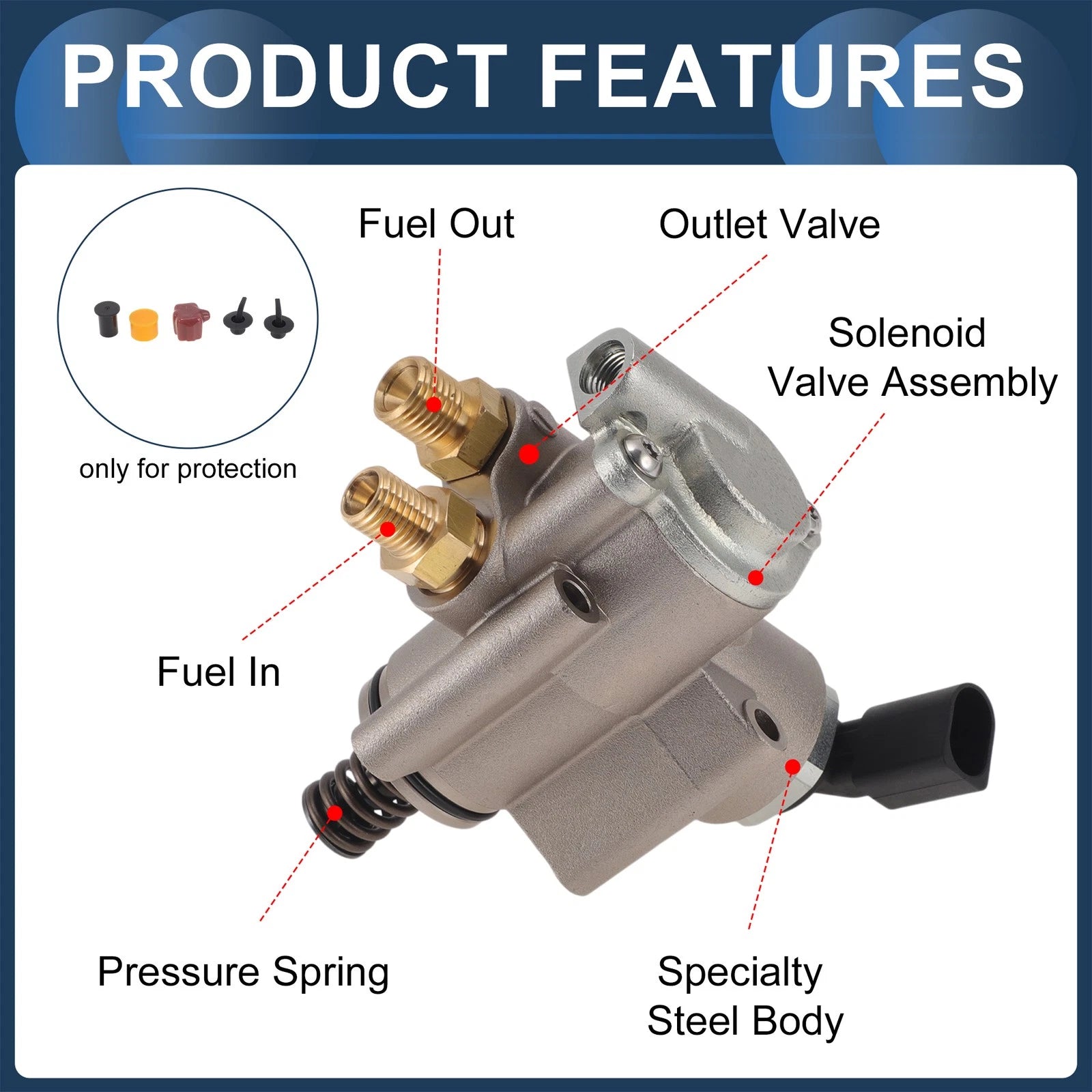 High Pressure Fuel Pump for Volkswagen Passat, Audi Q7 (2007) No. 03H127025