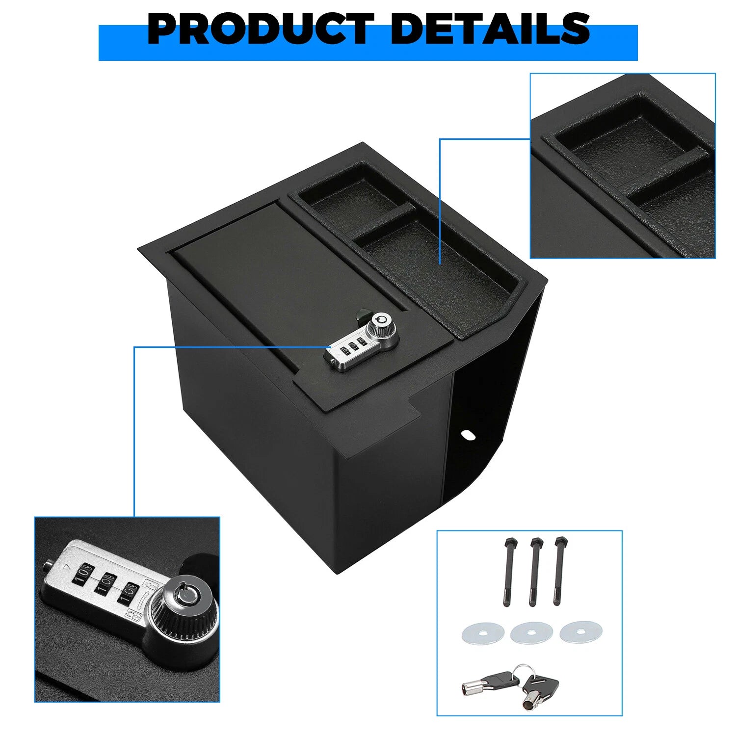 Center Console Safe Box for Toyota Tundra (2007–2013) / Sequoia (2008–2021) #00016-79184