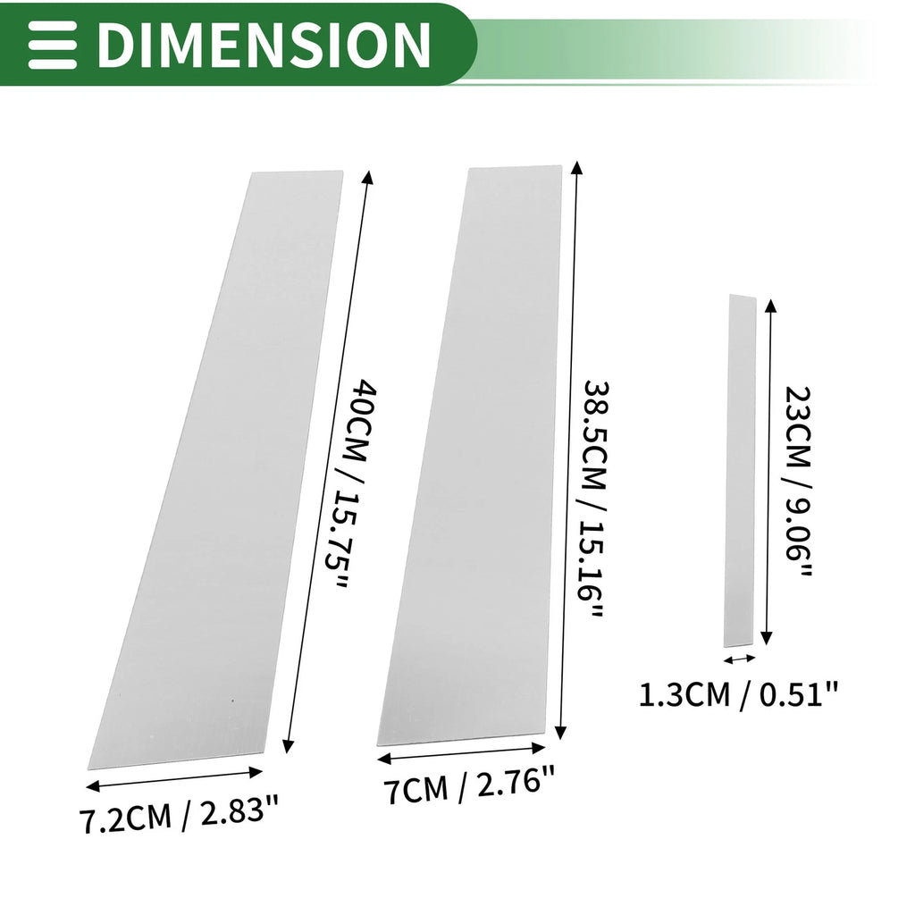 Set of 6 Door Pillar Window Trim for Dodge Charger (2011–2014) Chrome