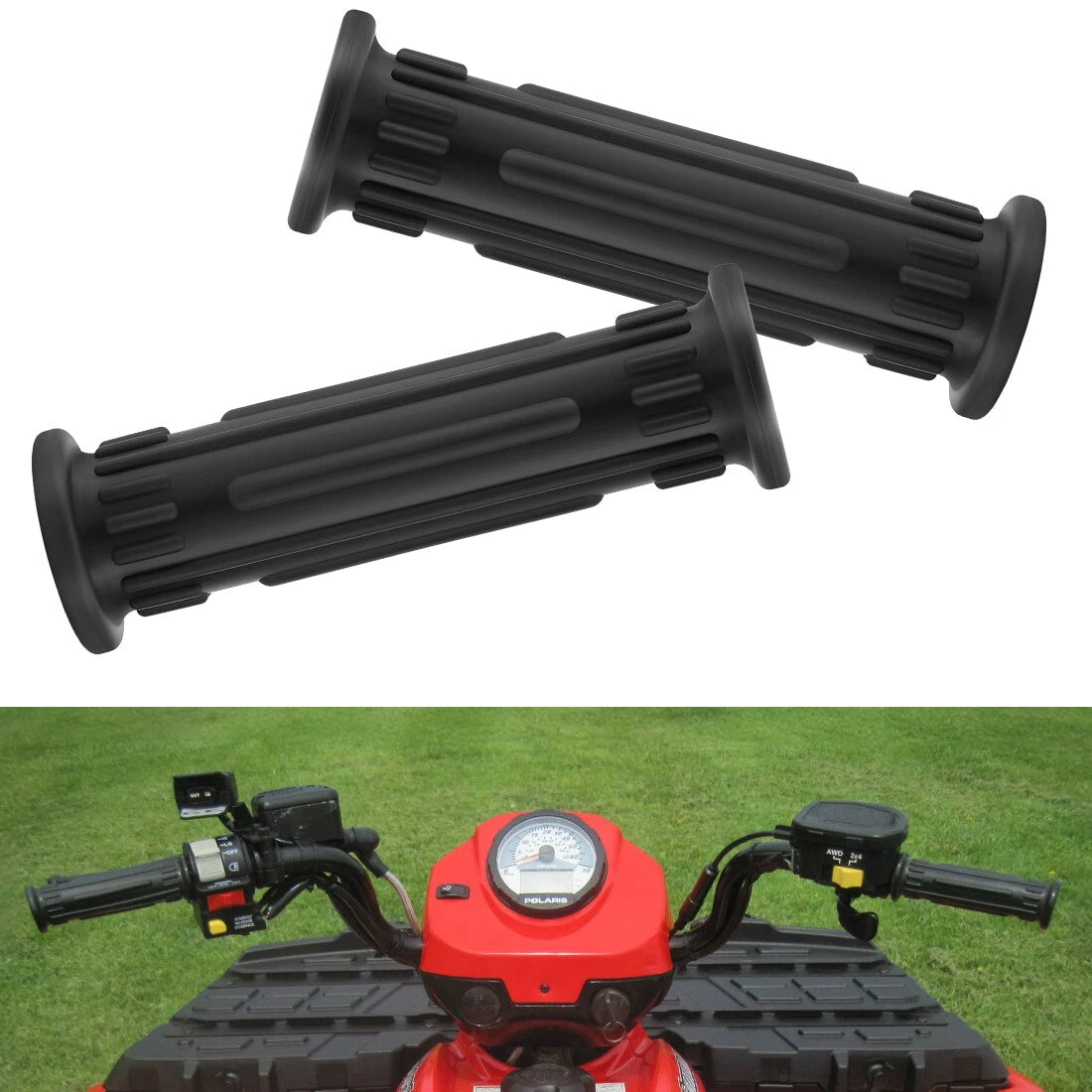 2X Handlebar Grips for Polaris ATP 330 500 Cyclone 250X Diesel 455 Hawkeye 300