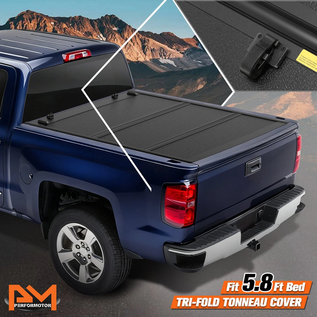 Hard Low Profile Tri-Fold Tonneau Cover for Silverado Sierra (2007–2018)